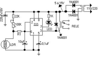 rele fotoeletrico 555
