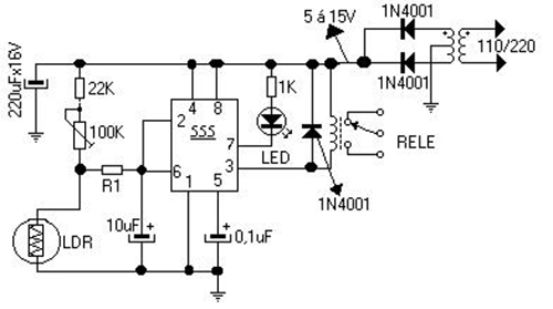 rele fotoeletrico 555