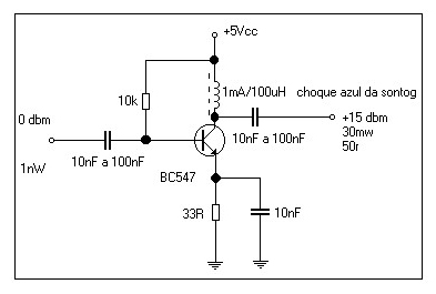 amplificador rf simples