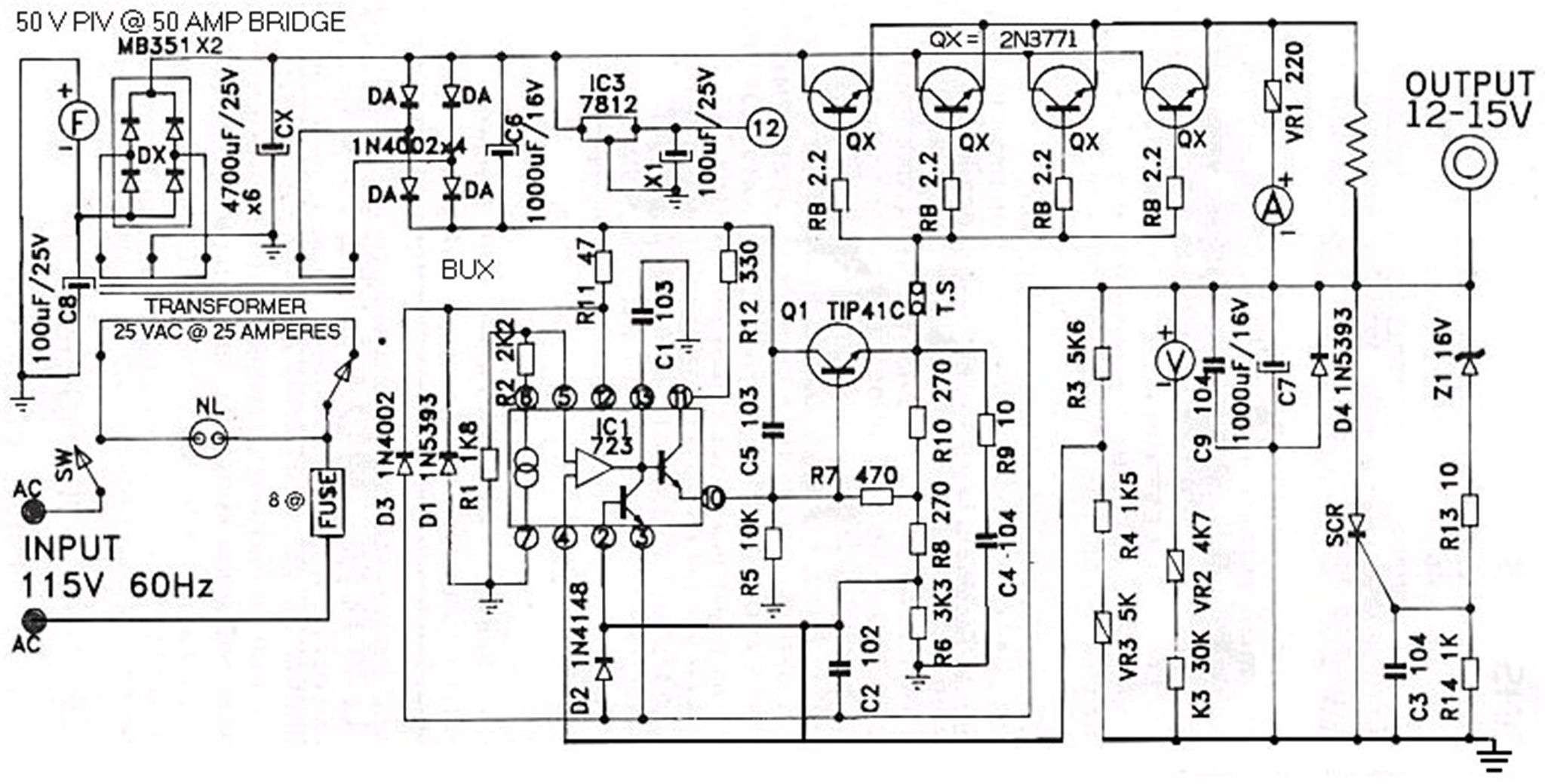 fonte 12 15V 50A