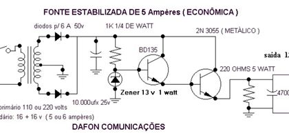 fonte estabilizada 5A