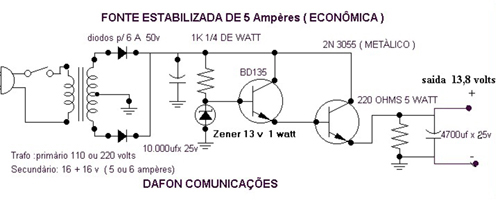 fonte estabilizada 5A